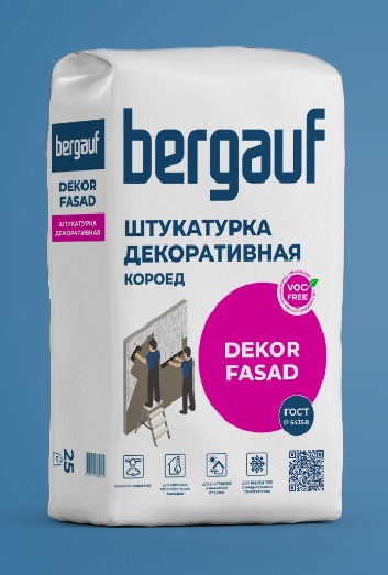 Штукатурка декоративная короед Bergauf Dekor Fasad 25 кг.